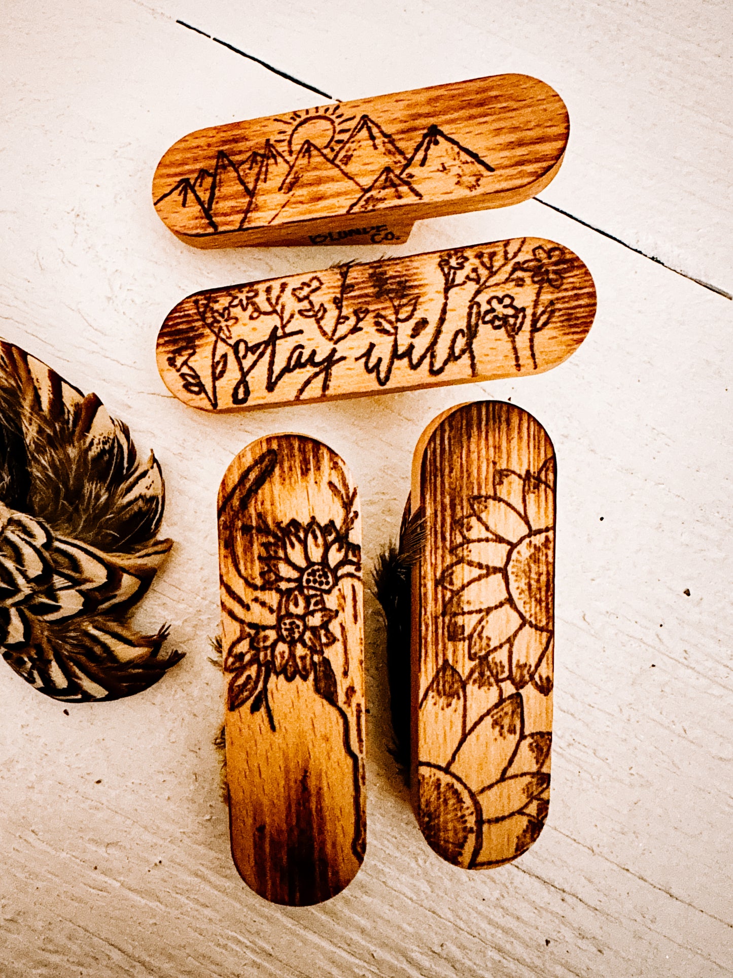 Wood Hat Hook Set (4)